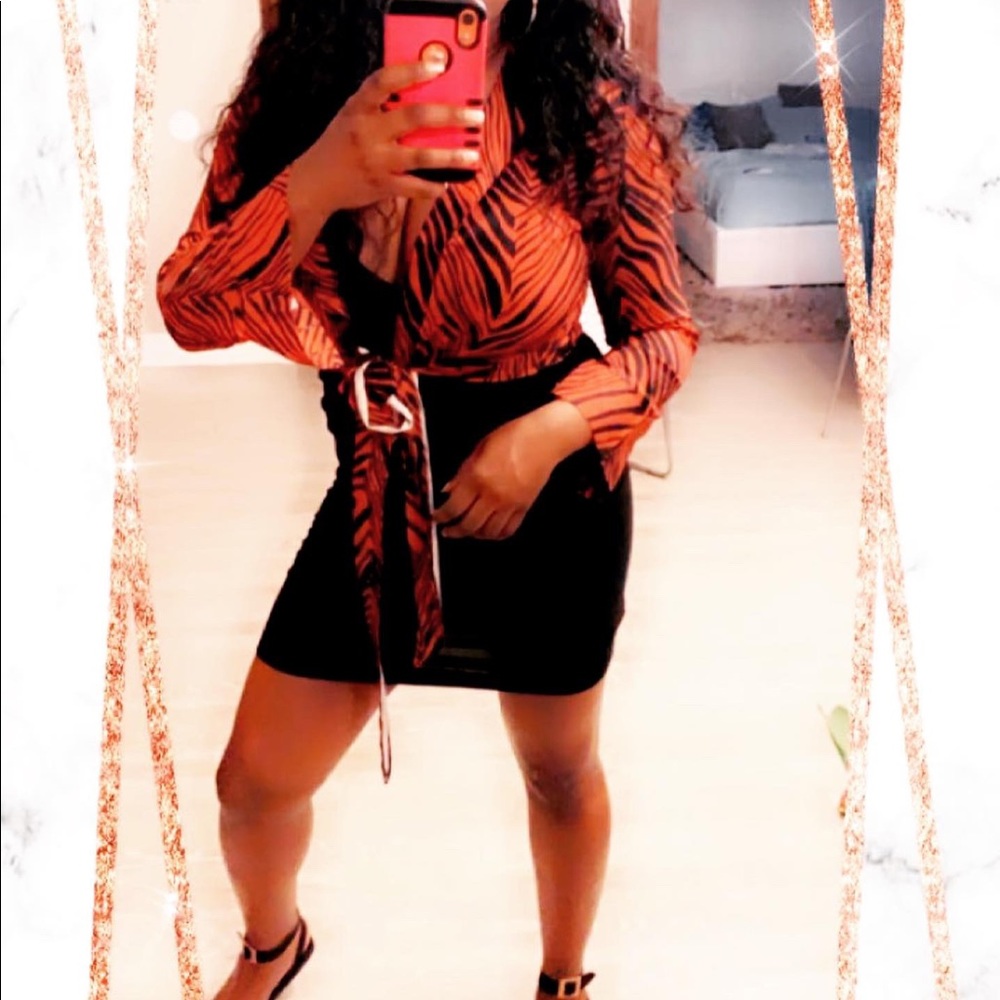 Leopard striped top